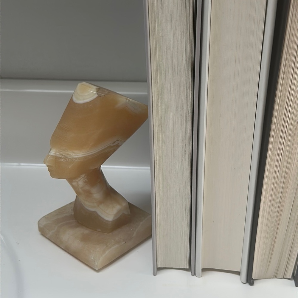 Bust of Nefertiti onyx bookend figure head vintage queen Egyptian